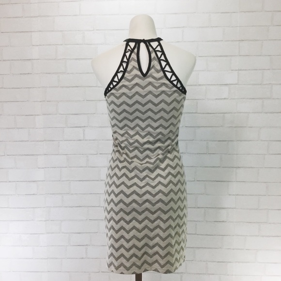 Nasty Gal Chevron Halter Cage Neck Mini Dress - Picture 4 of 4